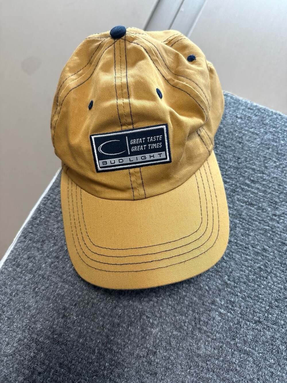 2006 Bud Light 'Great Taste Great Times' Mustard Yellow Adjustable Baseball Hat